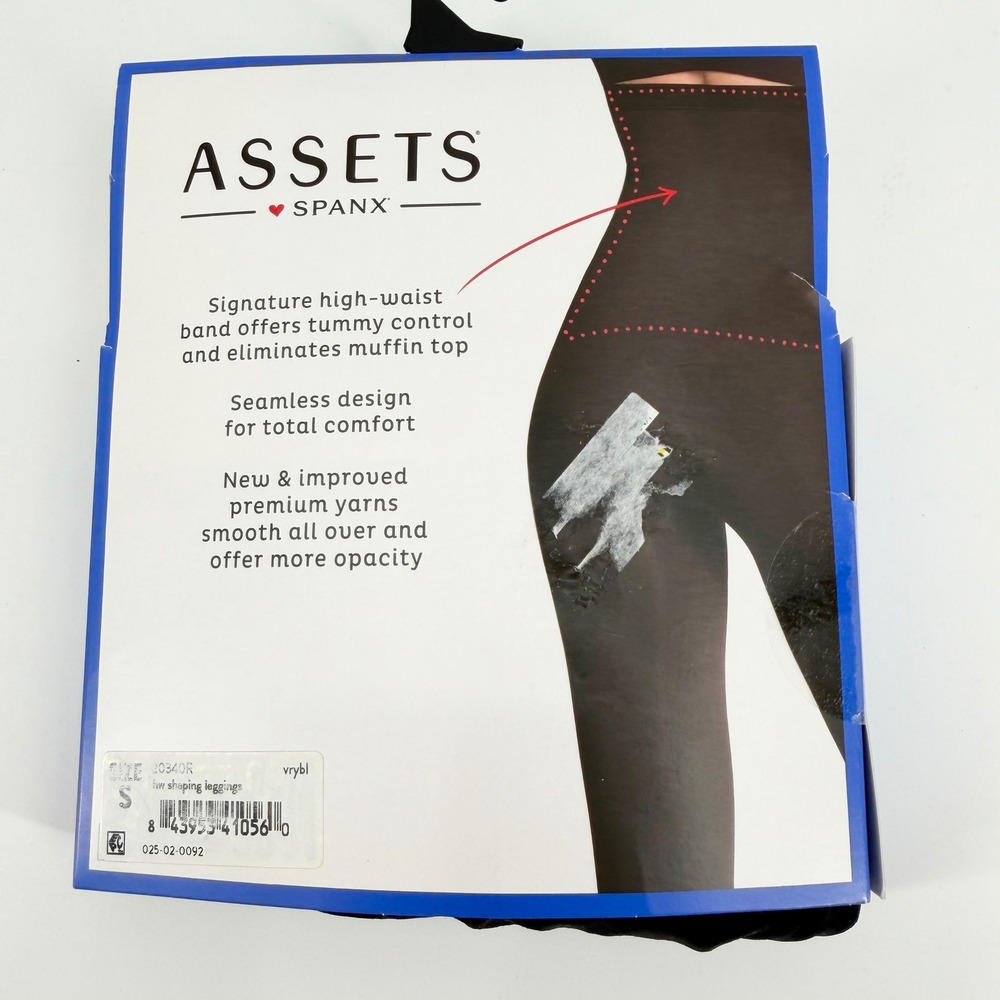 Assets by Spanx High Waist Shaping Leggings Women's Small Black Tummy Control - Picture 3 of 7